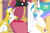 Size: 6311x4194 | Tagged: safe, artist:srmario, princess celestia, alicorn, changeling, pony, absurd resolution, itching powder