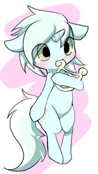 Size: 820x1457 | Tagged: safe, artist:ccc, lyra heartstrings, pony, unicorn, cute, female, harp, lyre, mare, musical instrument, nom, solo