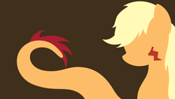 Size: 3840x2160 | Tagged: safe, artist:badumsquish, derpibooru exclusive, applejack, oc, oc only, monster pony, original species, tatzlpony, bust, female, minimalist, portrait, simple, solo, species swap, tail, tatzljack, wallpaper