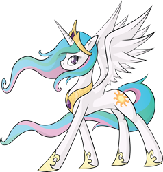 Size: 6863x7222 | Tagged: safe, artist:quanno3, princess celestia, alicorn, pony, absurd resolution, female, mare, simple background, solo, transparent background, vector