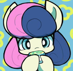Size: 775x759 | Tagged: safe, artist:ccc, bon bon, sweetie drops, earth pony, pony, candy, female, food, lollipop, looking at you, mare, solo