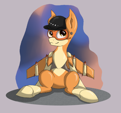 Size: 3835x3570 | Tagged: safe, artist:lux-arume, derpibooru exclusive, oc, oc only, oc:atomic daybreak, original species, plane pony, pony, hat, male, plane, solo, stallion