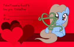 Size: 3156x2028 | Tagged: safe, artist:badumsquish, derpibooru exclusive, oc, oc only, oc:cuddlhu, original species, female, heart, looking at you, ponysuit, smiling, solo, tentacles, valentine, valentine's day, valentine's day card