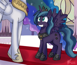 Size: 892x755 | Tagged: safe, artist:crystal-secret, princess celestia, oc, alicorn, pony, alicorn oc