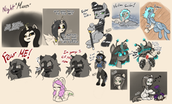 Size: 3508x2138 | Tagged: safe, artist:soulcentinel, oc, oc only, oc:ariel, oc:boogeymare, oc:caerulea, oc:gabby, oc:orchid, oc:piezo, oc:thrill seeker, oc:tidal, goo pony, original species, pony, robot, robot pony, satyr, shark pony, boop, flower, goodra, goodra pony, pokémon, ponified, skull, strange waifus