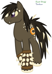 Size: 531x759 | Tagged: safe, artist:faith-wolff, earth pony, kaiju pony, pony, fanfic:the bridge, anguirus, godzilla (series), male, ponified, simple background, slit eyes, solo, spikes, stallion, transparent background