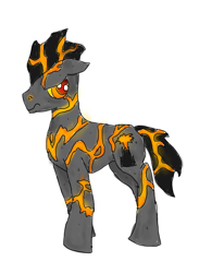 Size: 894x1220 | Tagged: safe, earth pony, kaiju pony, pony, godzilla (series), obsidius, ponified, solo