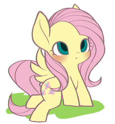 Size: 1272x1368 | Tagged: safe, artist:ccc, fluttershy, pegasus, pony, blushing, chromatic aberration, cute, female, mare, shyabetes, simple background, solo, white background