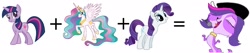 Size: 1852x392 | Tagged: safe, princess celestia, rarity, twilight sparkle, alicorn, pony, unicorn, fancy mathematics, littlest pet shop, math, zoe trent