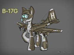 Size: 1200x900 | Tagged: safe, artist:смуглнка, earth pony, original species, plane pony, pony, american, b-17 flying fortress, b-17g flying fortress, plane