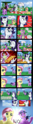 Size: 800x2969 | Tagged: safe, artist:angerelic, fluttershy, rarity, spike, twilight sparkle, dragon, pegasus, pony, unicorn, abuse, angry, beefspike, comic, derp, female, force feeding, funny, grass, grazing, horses doing horse things, male, out of character, raribuse, slapping, subverted meme, table flip, the worst possible thing