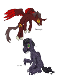 Size: 1024x1365 | Tagged: safe, goo pony, kaiju pony, original species, destoroyah, godzilla (series), hedorah, ponified