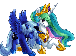 Size: 909x668 | Tagged: safe, artist:fizzy-dog, princess celestia, princess luna, alicorn, pony, royal sisters, s1 luna, simple background, transparent background