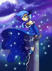 Size: 900x1227 | Tagged: safe, artist:madmax, princess luna, human, female, humanized, pillar, s1 luna, solo