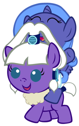 Size: 2520x4008 | Tagged: safe, artist:beavernator, princess luna, alicorn, earth pony, pony, avatar the last airbender, baby, baby pony, crossover, cute, diaper, female, filly, foal, ponies riding ponies, ponified, princess yue, simple background, white background, woona, yue