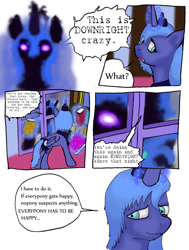 Size: 900x1192 | Tagged: safe, artist:lyun, nightmare moon, princess luna, alicorn, pony, book, comic, female, mare, s1 luna