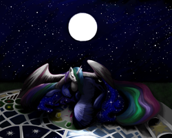 Size: 3600x2880 | Tagged: safe, artist:syncallio, princess celestia, princess luna, alicorn, pony, crying, space