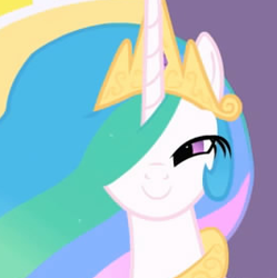 Size: 268x269 | Tagged: safe, princess celestia, alicorn, pony, bedroom eyes, crown, female, horn, mare, solo