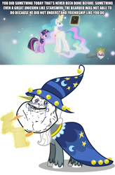 Size: 500x761 | Tagged: safe, princess celestia, star swirl the bearded, twilight sparkle, alicorn, pony, book, forever alone, space