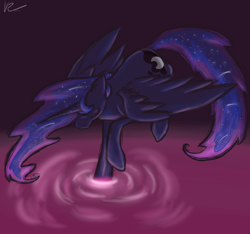 Size: 800x750 | Tagged: safe, artist:nos-talgia, princess luna, alicorn, pony, eyes closed, female, mare, solo, water