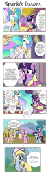 Size: 910x3234 | Tagged: safe, artist:schnuffitrunks, applejack (g1), derpy hooves, firefly, posey, princess celestia, sparkler (g1), surprise, twilight, twilight sparkle, twilight sparkle (alicorn), alicorn, pony, g1, comic, female, g1 six, g1 to g4, generation leap, mare