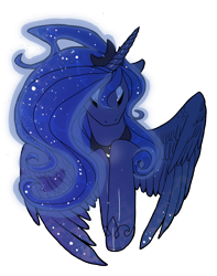 Size: 500x635 | Tagged: source needed, safe, artist:d-oublehelix, princess luna, alicorn, pony, bust, eyes closed, female, mare, portrait, simple background, solo, transparent background