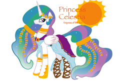 Size: 3400x2200 | Tagged: safe, artist:inkrose98, princess celestia, alicorn, pony, alternate hairstyle, clothes, dress, solo