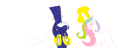 Size: 813x311 | Tagged: safe, artist:queen luna/luna the great, princess celestia, princess luna, alicorn, pony, feather, princess, simple background, tickling