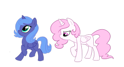 Size: 1300x700 | Tagged: safe, artist:madmax, princess celestia, princess luna, alicorn, pony, cewestia, duo, female, filly, foal, pink-mane celestia, royal sisters, simple background, sisters, transparent background, woona, younger