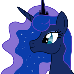 Size: 3000x3000 | Tagged: safe, artist:catnipfairy, princess luna, alicorn, pony, female, high res, mare, profile, simple background, smiling, solo, transparent background, vector