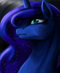 Size: 2000x2400 | Tagged: safe, artist:valkyrie-girl, princess luna, alicorn, pony, bust, female, high res, mare, portrait, profile, solo