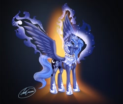 Size: 1280x1080 | Tagged: safe, artist:joshcraven, princess luna, alicorn, pony, armor, female, mare, solo