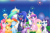 Size: 11201x7472 | Tagged: safe, artist:bronytoss, applejack, derpy hooves, fluttershy, pinkie pie, princess cadance, princess celestia, princess luna, rainbow dash, rarity, shining armor, spike, twilight sparkle, alicorn, dragon, earth pony, pegasus, pony, unicorn, absurd resolution, female, fireworks, mane seven, mane six, mare