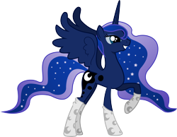 Size: 4146x3217 | Tagged: safe, artist:voaxmasterspydre, princess luna, alicorn, pony, clothes, raised hoof, simple background, socks, solo, transparent background, vector