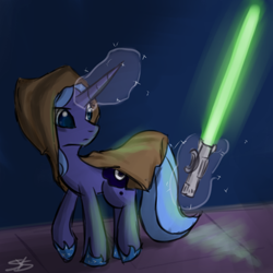 Size: 900x900 | Tagged: safe, artist:speccysy, princess luna, alicorn, pony, cloak, clothes, lightsaber, s1 luna, solo, star wars