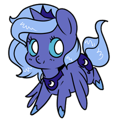 Size: 354x372 | Tagged: safe, artist:rannarbananar, princess luna, alicorn, pony, chibi, simple background, solo, transparent background, woona