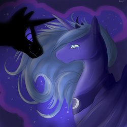 Size: 800x800 | Tagged: safe, artist:kayziomau, nightmare moon, princess luna, alicorn, pony, crying, s1 luna