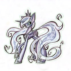 Size: 2252x2258 | Tagged: safe, artist:kriahfox, princess luna, alicorn, pony, high res, solo, traditional art