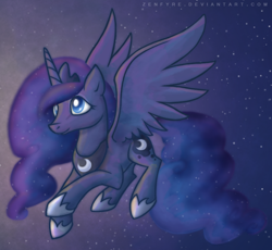 Size: 700x644 | Tagged: safe, artist:zenfyre, princess luna, alicorn, pony, crown, female, horn, mare, solo