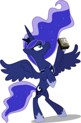 Size: 500x751 | Tagged: safe, princess luna, alicorn, pony, rearing, self-destruct button, simple background, solo