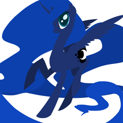 Size: 1000x1000 | Tagged: safe, artist:nowler, princess luna, alicorn, pony, lineless, minimalist, raised hoof, solo