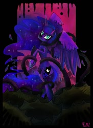 Size: 789x1086 | Tagged: safe, artist:kaliptro, princess luna, alicorn, pony, female, solo, spiked tentacles, tentacles, thorns