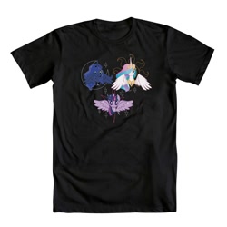 Size: 1000x1000 | Tagged: safe, princess celestia, princess luna, twilight sparkle, twilight sparkle (alicorn), alicorn, pony, clothes, merchandise, official, t-shirt, welovefine