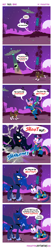 Size: 800x3787 | Tagged: safe, artist:pixelkitties, princess luna, twilight sparkle, winona, alicorn, cow, dog, pony, brahmin, comic, fallout, fallout 3, flying saucer, implied death, night, radio tower, singing, ufo