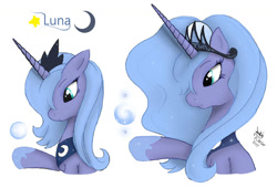Size: 1400x950 | Tagged: safe, artist:joakaha, princess luna, alicorn, pony, female, horn, mare, s1 luna, solo