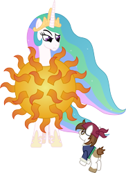 Size: 2237x3069 | Tagged: safe, artist:crunchnugget, pipsqueak, princess celestia, alicorn, pony, costume, female