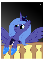 Size: 2550x3509 | Tagged: dead source, safe, artist:spaerk, princess luna, alicorn, pony, high res, s1 luna, solo