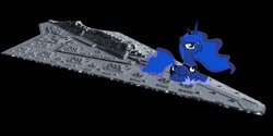 Size: 1400x700 | Tagged: safe, princess luna, alicorn, pony, assertor-class star dreadnought, female, horn, mare, pony & spaceship, star wars