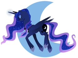 Size: 727x544 | Tagged: safe, artist:kilo, princess luna, alicorn, pony, eyes closed, female, moon, solo