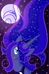 Size: 1000x1507 | Tagged: safe, artist:deeptriviality, princess luna, alicorn, pony, female, moon, solo